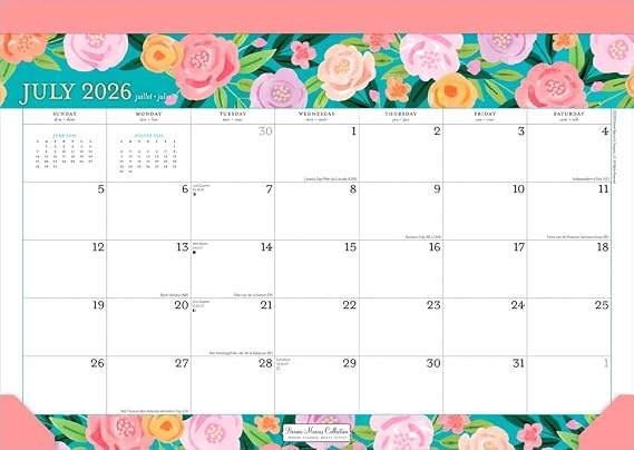 Bonnie Marcus OFFICIAL | 2027 14 x 10 Inch 18 Months Monthly Desk Pad Calendar | July 2026 - December 2027 | Sticker Sheet | Plato | Fashion Designer Stationery