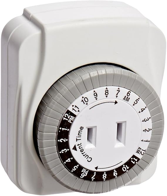 Powerzone TNI24111 Indoor Electromechanical Timer, 125 V, 8 A, 24 Hr