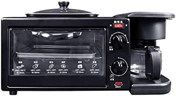 Countertop Oven and Microwave Combination, Stainless Steel, 9-Liter, 100-230°C, 30-Min Auto Shut-Off