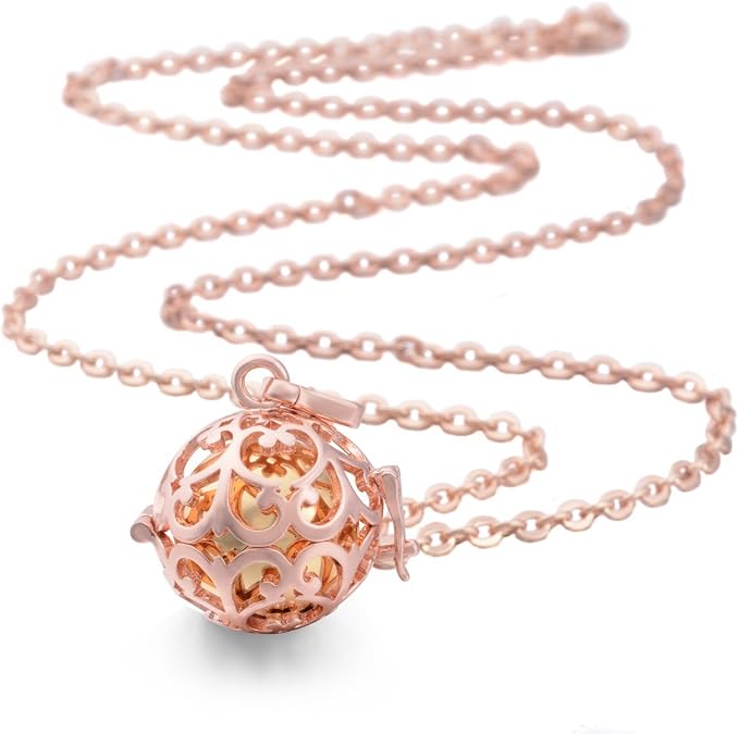EUDORA Harmony Bola Rose Gold Angel Caller Pregnancy Women Necklace Wishing Chime Mexico Ball Lockets Pendant