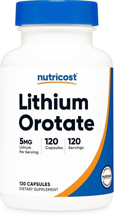 Nutricost Lithium Orotate 5mg, 120 Capsules, Veggie Caps, Gluten Free
