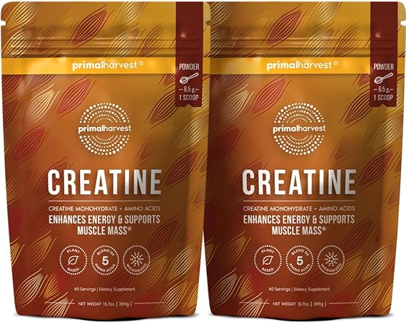 Primal Harvest Creatine - Daily powdered supplement, Gluten, Dairy & Soy Free