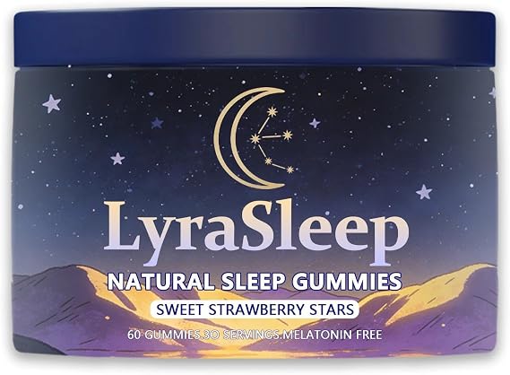 LyraSleep - Natural Sleep Gummies | Fall Asleep Gently in 30 Minutes - Help You Enjoy Restful Sleep 60 Count