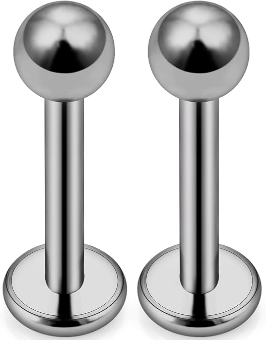 SCERRING 2-8PCS 16g G23 Titanium Labret Monroe Lip Tragus Cartilage Earring Ring Stud Piercing Jewelry 6mm 8mm 10mm 12mm