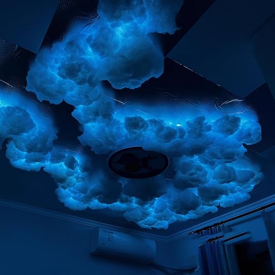 5M Cloud Lights, Cotton Artificial 3D Cloud LED Light, Cloud Lightning Colorful Night Light, RGB Lamp for Bedroom Gaming Room Indoor
