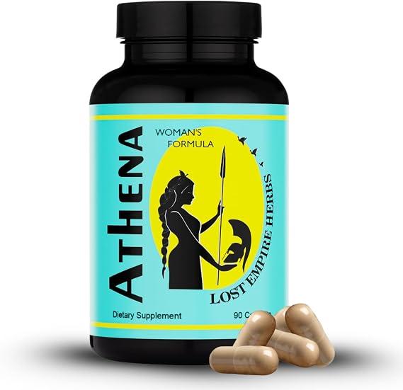 Lost Empire Herbs Athena Womans Formula | Dong Quai, Shatavari, Pine Pollen, Schisandra, Goji, Seabuckthorn, Longan Herbal Blend for Women | 90 Count - 30 Day Supply