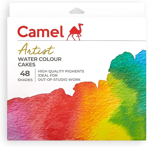 Camel Artist Water Colour Cakes Set - Pack of 48 shades by Anmol Art & Frames