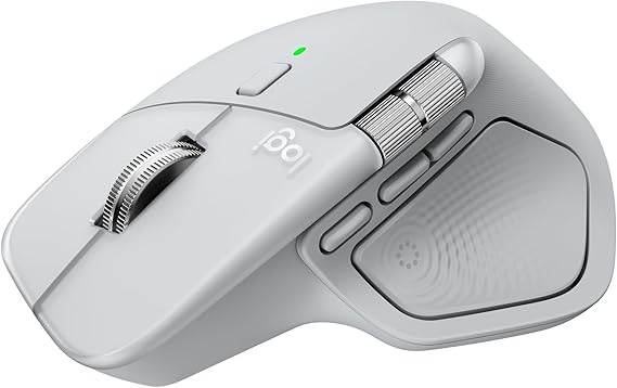 Logitech MX Master 4 Mac için Dokunsal Geri Bildirim Özellikli Kablosuz Mouse, Bluetooth, Ultra Hızlı Kaydırma, Çoklu Cihaz Özelliği, 8000 DPI, Optik Sensör, Sessiz, Açık Gri