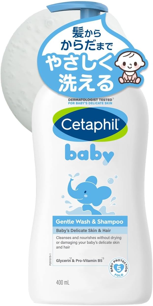 Cetaphil Baby Wash & Shampoo 400mL Baby Soap for Newborns, Baby Body Cleanser, Moisturizing, Sensitive Skin, Low Irritation, Large Capacity, Bathing, Skin Care, Baby Shower Gift, Present Cetaphil