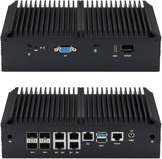 Qotom Q20352G9-S10 Mini PC 16 Cores Intel Atom C3908 5X 2.5G LAN 4X SFP+ AES-NI Computer (NO RAM, NO SSD)