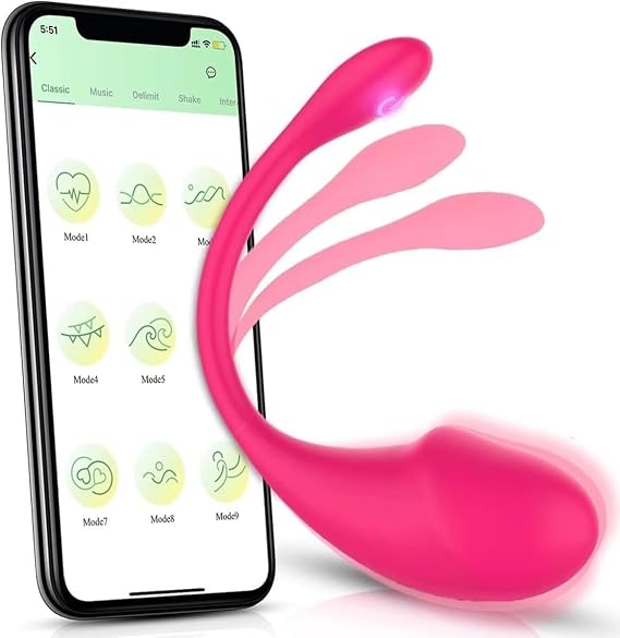 Egg Design App Controlled Adult Tools for Women Hands-Free Pleasure Wellness Tool USB Charging, 10 Mode Options with Auto Heating Function No Noise and Set 9 Powerful Modes (33rt45)
