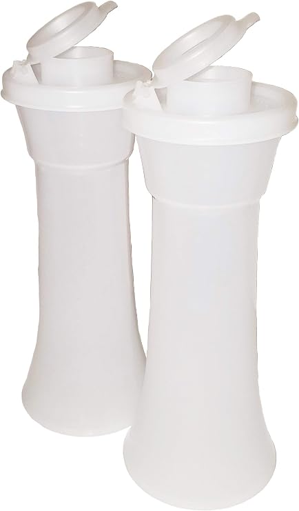 Tupperware Classic Sheer Tall Hourglass Salt and Pepper Shakers Set