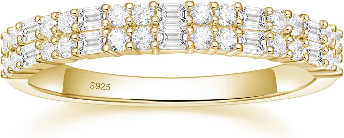 EAMTI Wedding Band for Women Half Eternity Travel Engagement Ring Size 4-10