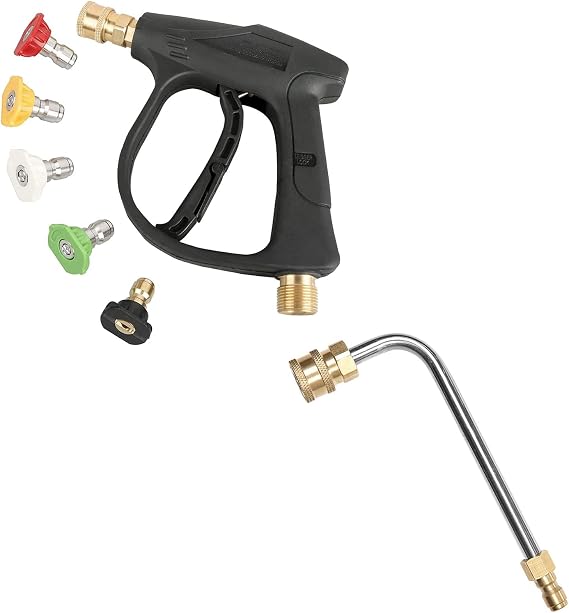 Sooprinse High Pressure Washer Gun,3000 PSI Max with 5 Color Quick Connect Nozzles, Washer Gutter Cleaner Attachment