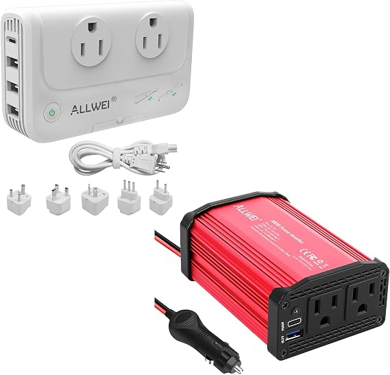 300W car Power Inverter with USB-C PD65W and 230W Power Voltage Converter 220V to 110V