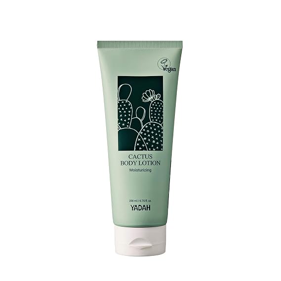YADAH Cactus Body Lotion 6.76fl.oz. 69.58% of Cactus instead of Water, Vegan Paraben Free Non Sticky Moisturizing Emulsion for Dry Sensitive Skin