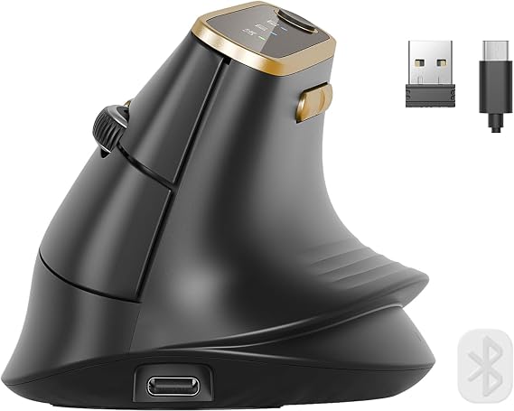 SABLUTE Ergonomic Vertical Wireless Mouse with 3-Device Switching MAM4