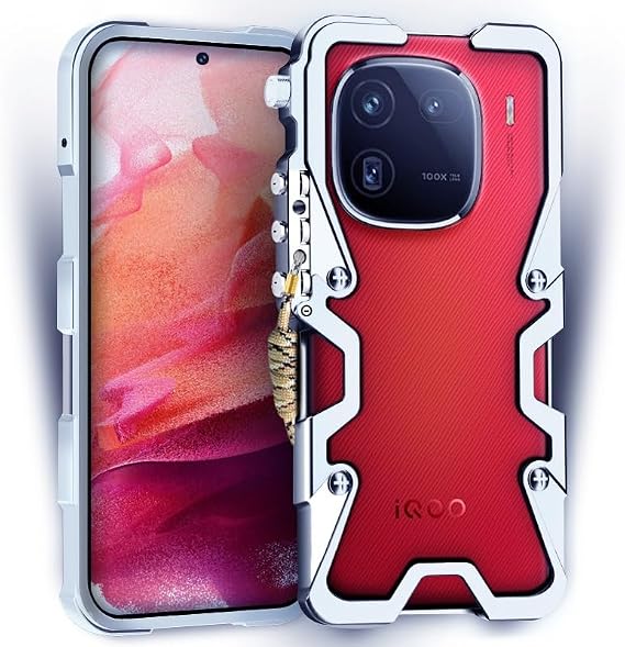 Aluminum Bumpers Case Metal Frame Bumper Cool Design Cover for Vivo IQOO 12 / IQOO 12 Pro (Color : Silver, Size : for IQOO 12)