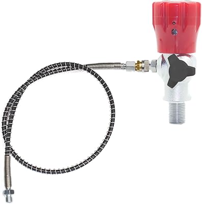 TUXING 4500PSI High Pressure PCP Paintball Filling Station HPA CO2 Tank Carbon Fiber Tank DIN Charging System with Gauge High Pressure Gas Refilling M181.5