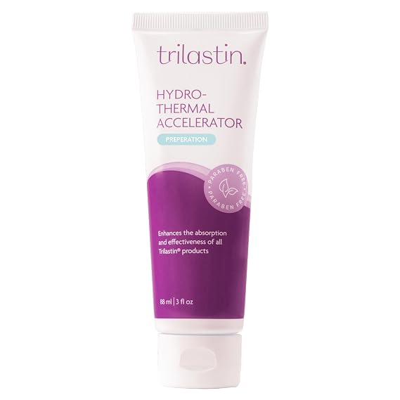 TriLASTIN Hydro-Thermal Accelerator Warming Skin Prep Serum with Niacinamide & Vitamins C, A & E Lightweight Absorption Booster for Body Creams, Oils & Lotions Fast-Absorbing Formula 3 oz