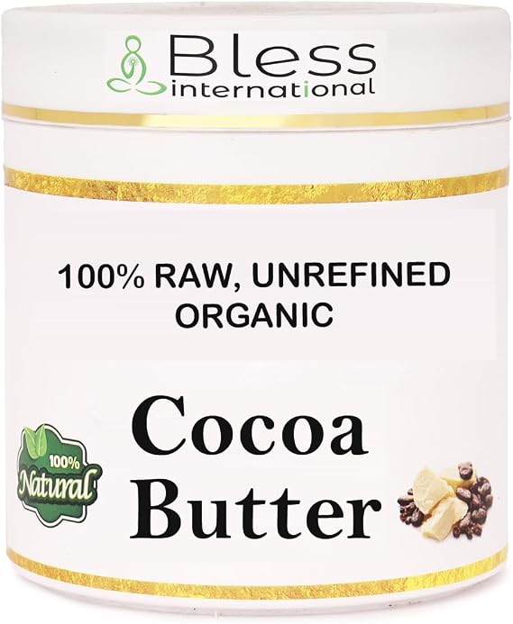 Organic Raw Cocoa Butter 100% Pure,Natural & Unrefined| Skin Moisturizer For Face, Body & Hair| 1 LBS/450 GM Ivory/White Grade A | DIY Creams, Balms, Lotions, Soaps| Softens Dry & Tough Skin