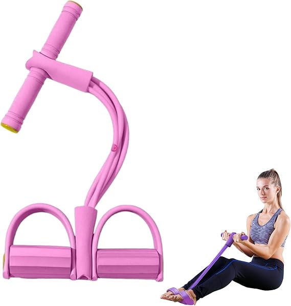6-Tube Pedal Resistance Band - Multifunction Elastic Pull Rope with Handles, Foot Pedal Resistance Band | Full Body Workout for Home Gym | Yoga Pilates Fitness Equipment
