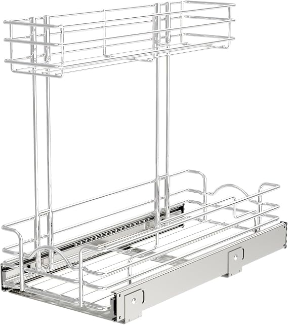 REV-A-SHELF Two-Tier Undersink Steel Wire Pullout Organizer