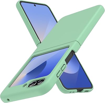 for Galaxy Z Flip 6Z Flip7 FE Case,Lightweight,Slim Fit Drop Protection Rugged Shockproof Cover for Galaxy Z Flip6 7 FE, Hard PC Shockproof Protective Phone Light Green 4-Z Flip6-09