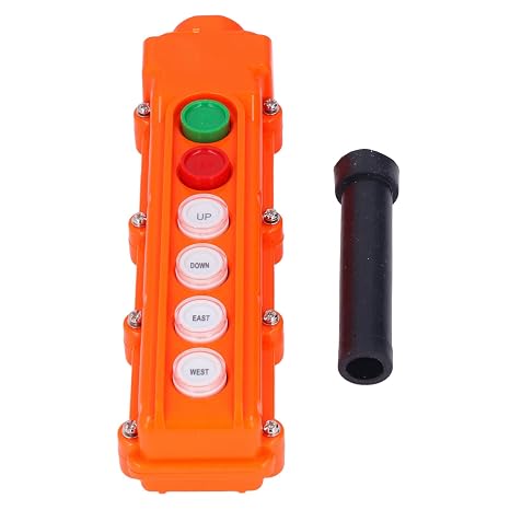 Crane Pendant Button Switch, Waterproof Hoist Remote Control Station with Up-Down Push Button SwitchCOB-62A 220V/500V Industrial Crane Control