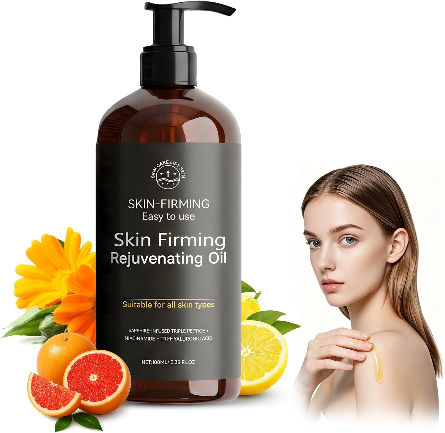 FunnAura Cellulite Massage Oil, Moisturizing Softening Firming Skin Collagen Body Care Oil for Arms Legs, 100ml