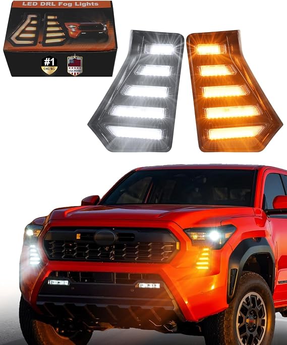 LED Fog Lights DRL for 2024 2025 2026 Toyota Tacoma Front Bumper, OEM Style