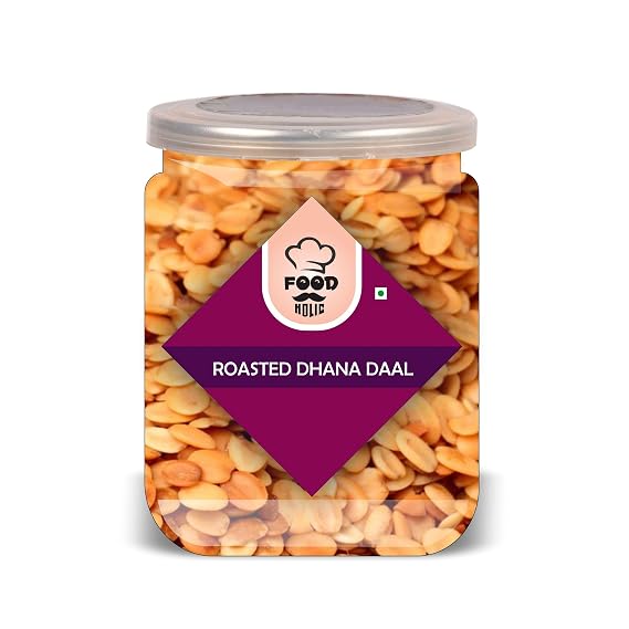 FOOD HOLIC Roasted Dhana Daal 500 Gram Airtight Container