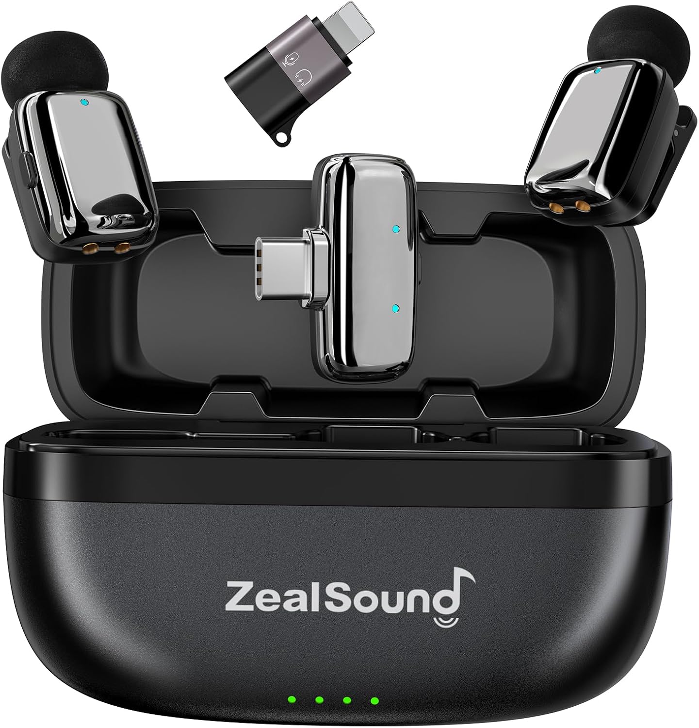 ZealSound Mini Wireless Lavalier Microphone for iPhone iPad Android Tablets PCUSB-CLightning - Noise Reduction33H Battery Life with Charging Case,Lapel Mic for TikTok,Podcast,ASMR,YouTube Videos
