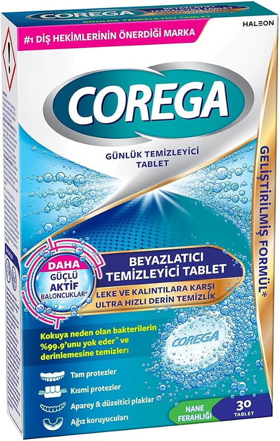 Corega Beyazlatıcı Temizleyici Tablet 30 adet