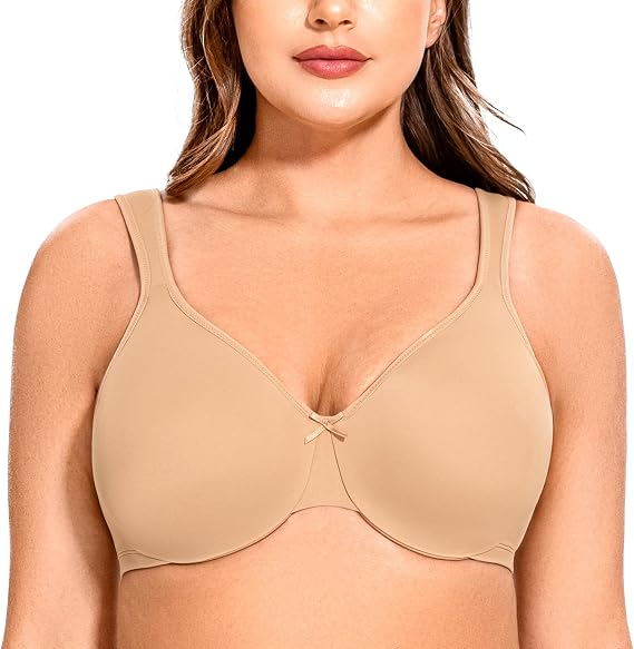 MELENECA Women's Plus Size Minimizer Bra Seamless Underwire Support