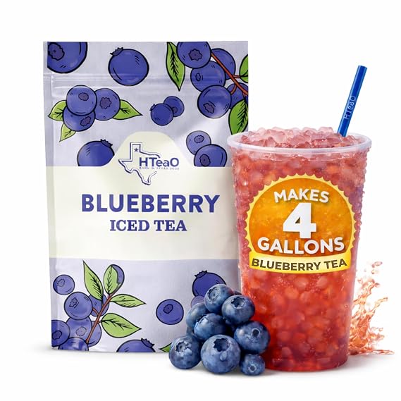 HTeaO Iced Tea Bags - Makes 4 Gallons - Texas Style - Green Tea (Blueberry) | Ready in 5 Minutes, Naturally Sweet with No Artificial Flavors or Additives, Large Sachets for Parties & Groups, Premium Tea