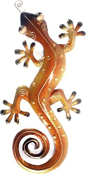 Iron Orange Gecko Wall Decor Medium