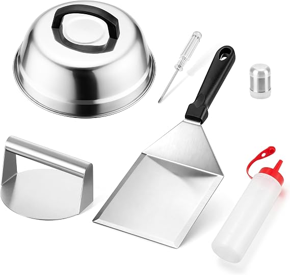 HaSteeL Smash Burger Kit, 5Pcs Basting Cover Set for Griddle BBQ Cooking