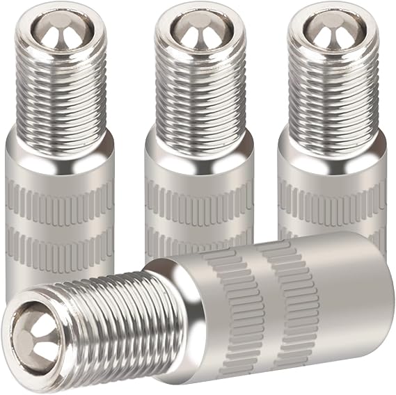 27mm Valve Cap Stem Extension Extender Wheel Tire Cap -Pack of 4 | Screw-on Chrome Valve Stem Cap for Auto Car Truck Chrome Plated Brass