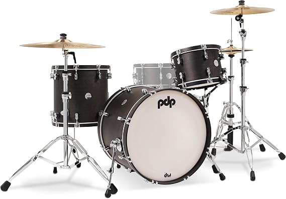 Concept Classic 3-Piece Shell Pack w/22" Kick Drum, Ebony with Ebony Hoops