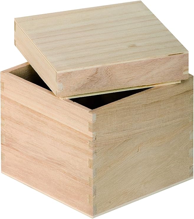 Artemio VIBB19 Storage Cube Wooden Beige 12 x 12 x 12 cm