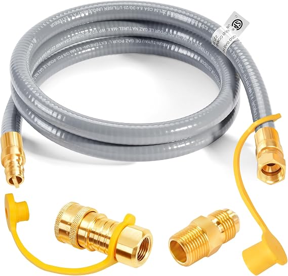 GasSaf 5FT 3/8" ID Natural Gas Hose Natural Gas Grill Hose