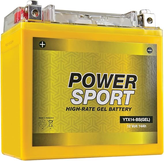 ExpertPower YTX14-BS GEL ATV Battery 12V 14Ah - 240 CCA Powersports UTV, Scooter, Motorcycle Battery for FourTrax, Rancher, RS Raptor, Pioneer, Sealed Maintenance-Free 4 Wheeler Batteries