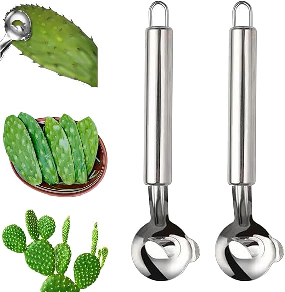 Cuchara Pelador De Nopales, Cactus Peeler Spoon, Cuchara Para Pelar Nopales, Nopales Peeler, Pelador De Nopales Con Espinas (2PC)