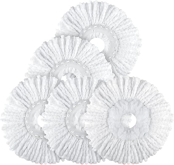 Spin Mop Replacement Heads for Hurricane 360 Round Mop Head, 5 PK