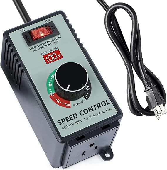 Adjustable 4000W AC Motor Speed Controller for Angle Grinder, Electric Drill, Polishing Machine & Fan - 110V, Variable Speed Control with Overload Protection, Voltage LED Display