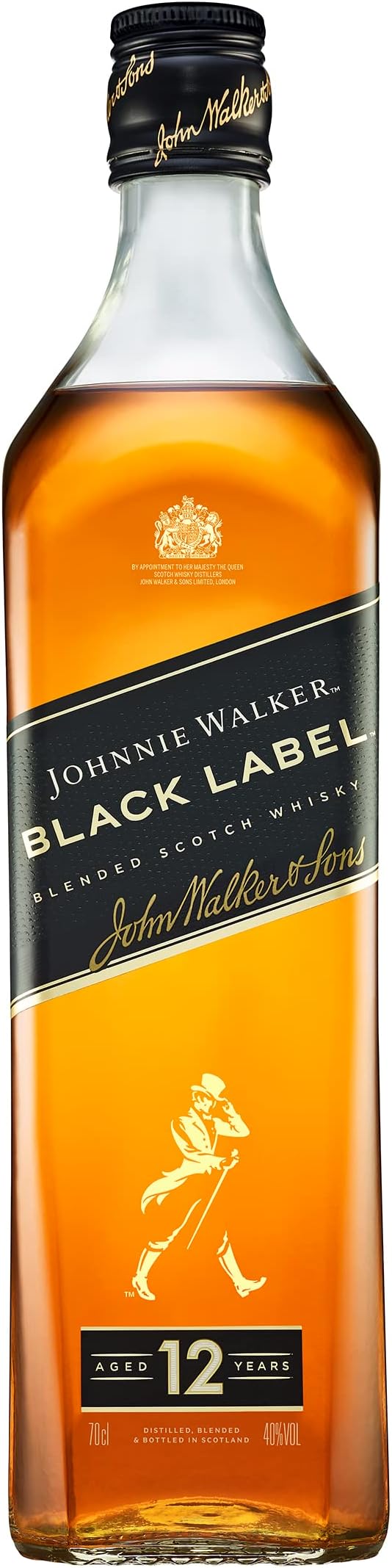Johnnie Walker Black Label | 40% vol | 70cl | Blended Scotch Whisky | Crafted Using Whiskies Aged a Minimum of 12 Years | Neat or in Mixed Drinks | Ideal for Gifting