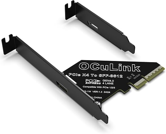 OCuLink PCIe 4.0 x4 64Gbps Adapter, eGPU Riser Card SFF-8612/SFF-8611 for Mini PC, Compatible with External GPU Dock, U.2 SSD, Plug and Play, Supports Windows, macOS, Linux