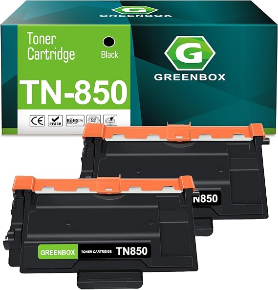 GREENBOX TN850 Toner Cartridge for TN820 L5500DN L5600DN Printer, 2 Black