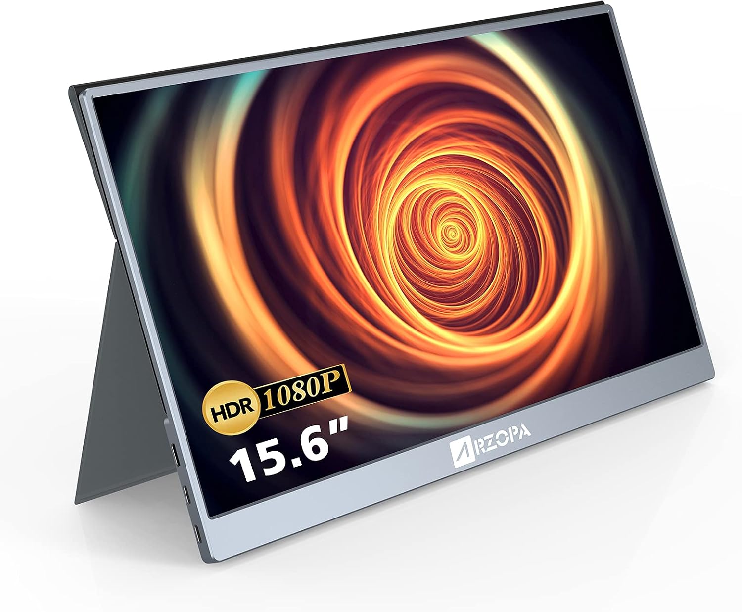 モバイルモニターモバイルディスプレイポータブルモバイルモニター ARZOPA 15.6インチ テレワーク ゲームモニター 1920x1080FHD SwitchPS4PS5カメラXBOX ONEなど対応 USB Type-Cmini HDMIスタンドカバー 薄型 軽量 日本語取説付き PSE認証済み 金属製
